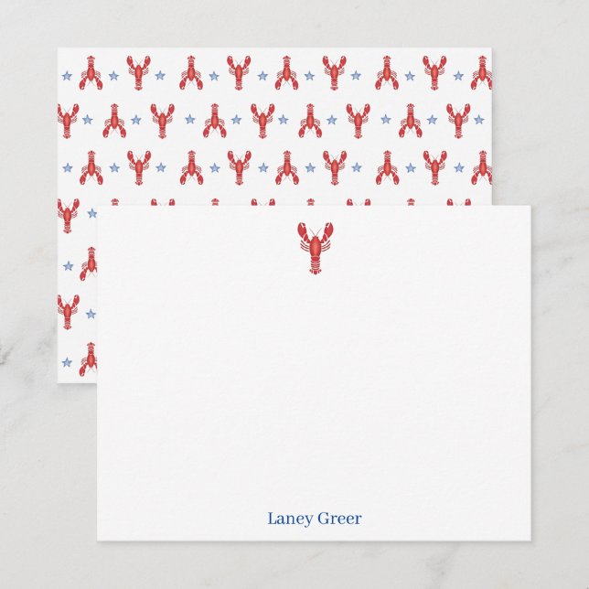 Carte De Correspondance Lobster Bake Lobster Roll Classic Coastal (Devant / Derrière)