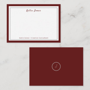 Carte De Correspondance Logo à monogramme élégant de signature argent bord