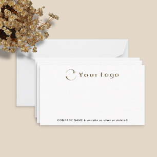 Carte De Correspondance Logo de l'entreprise Nom Société minimale Blanc Pe