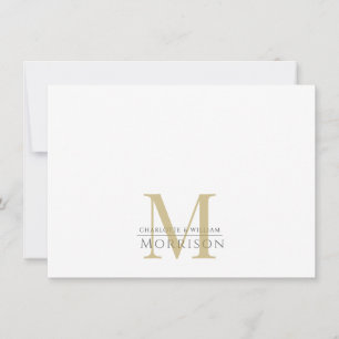 Carte De Correspondance Logo de Monogramme noir or Elegant Couple
