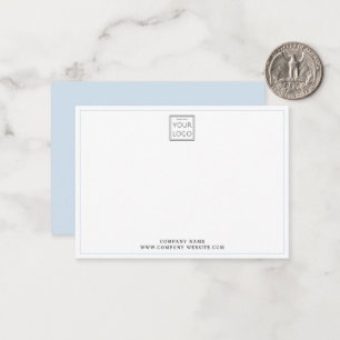 Carte De Correspondance Logo de société bleu clair minimal Nom de la socié