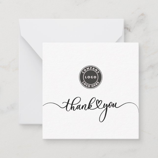 Carte De Correspondance Logo de société de script moderne Merci (Devant)