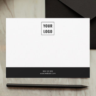 Carte De Correspondance Logo d'entreprise Élégant minimaliste noir blanc