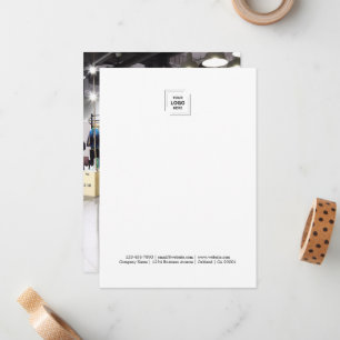 Carte De Correspondance Logo d'entreprise Photo Moderne Minimaliste Blan