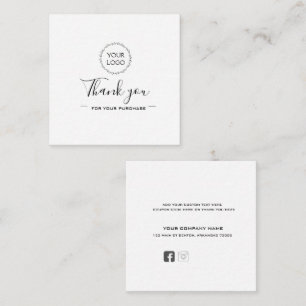 Carte De Correspondance Logo et médias sociaux élégant script merci