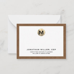 Carte De Correspondance Logo initial Gold de luxe