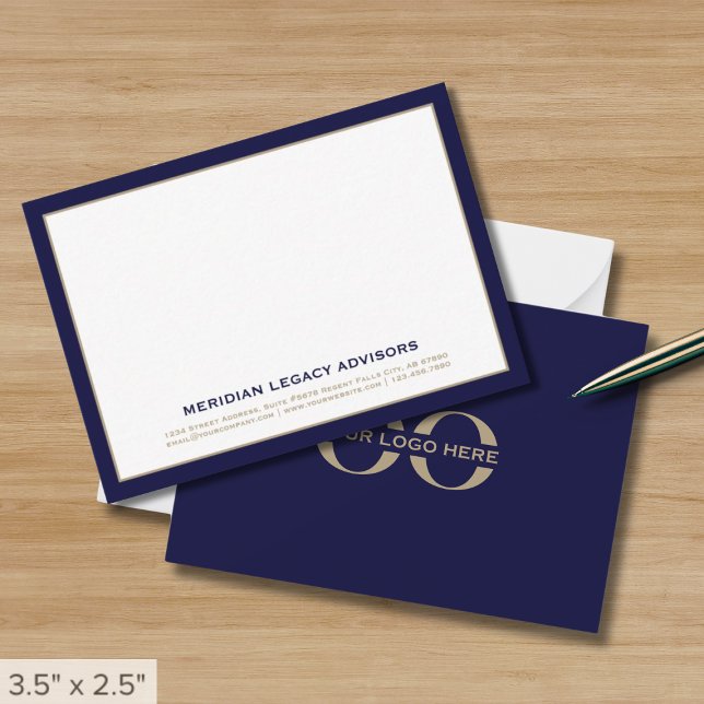 Carte De Correspondance Logo Marine Blue and Gold Business (Créateur téléchargé)