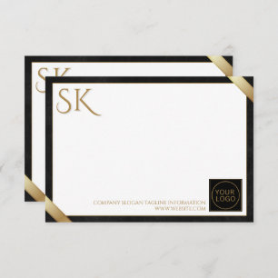 Carte De Correspondance Logo Premium Black and Gold Company