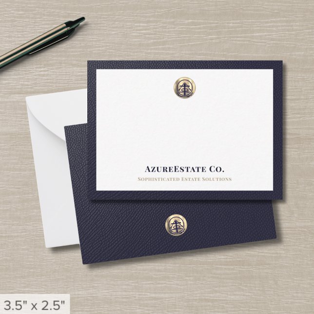 Carte De Correspondance Logo professionnel Marine Blue Gold (Créateur téléchargé)