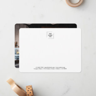 Carte De Correspondance Logo Professionnel Minimaliste Blanc pour Entrepri