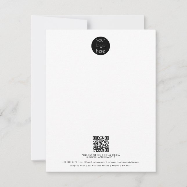 Carte De Correspondance Logo professionnel QR Code promotionnel (Devant)