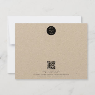 Carte De Correspondance Logo professionnel QR Code Rustic Kraft