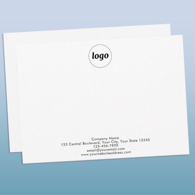 Carte De Correspondance Logo Simple Professionnel (Logo custom text promotional business notecard)