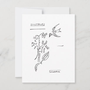 Carte De Correspondance L'oiseau et le bouquet, par Apollinaire
