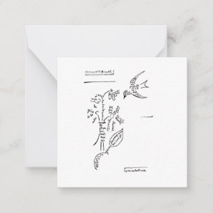 Carte De Correspondance L'oiseau et le bouquet, par Apollinaire