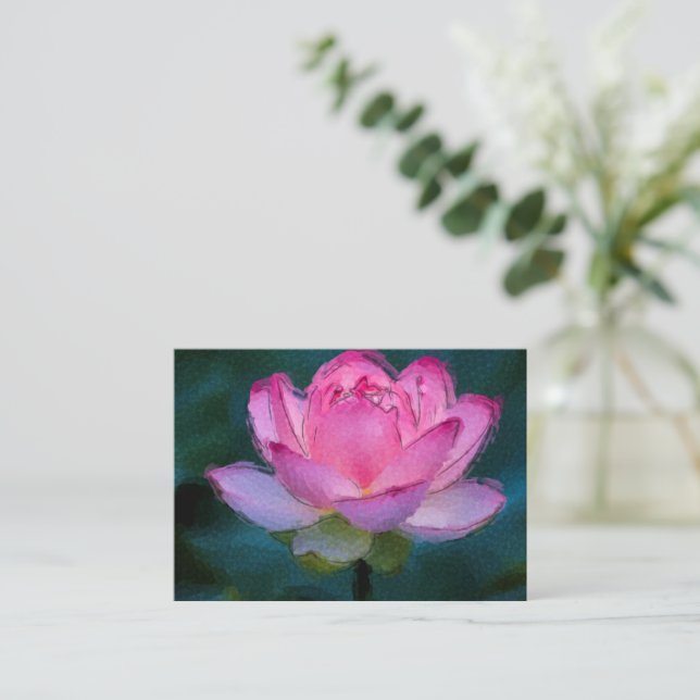 Carte De Correspondance Lotus rose (Debout devant)