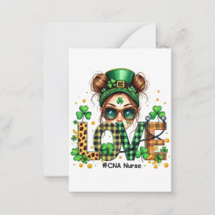 Carte De Correspondance Love CNA Nurse Health Care St Patrick's Day