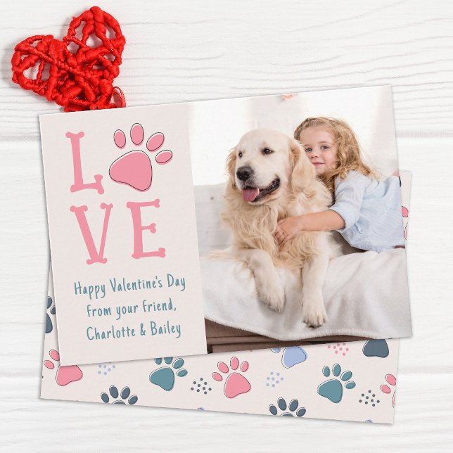 Carte De Correspondance LOVE Valentines Jour Personnalisé Animaux de compa (Créateur téléchargé)