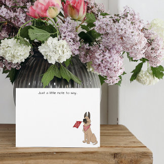 Carte De Correspondance Love You Cute Dog Flat Note Card