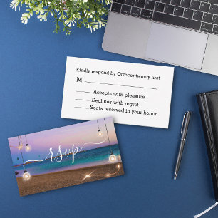 Carte De Correspondance lumières chic plage coucher de soleil tropicale rs