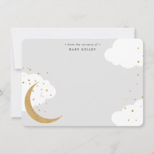 Carte De Correspondance Lune et étoiles, Baby Personnalisé Appartement