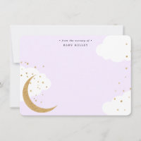 Lune et Étoiles, Bébé Violet Plat Personnalisé