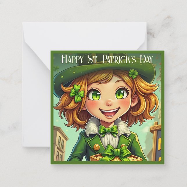 Carte De Correspondance Lutin joyeux - Saint-Patrick Chanceux (Devant)