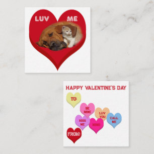 Carte De Correspondance LUV ME Critters Cœurs de Conversation de la Saint-