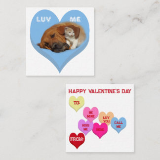 Carte De Correspondance LUV ME Valentine's Critters Conversation Hearts