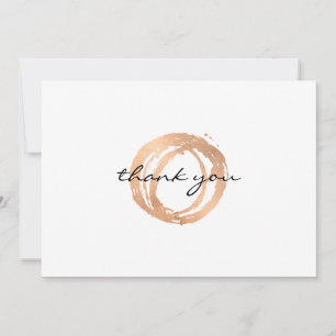 Carte De Correspondance Luxe Faux Rose en Merci Cercle Peint Or