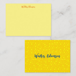 Carte De Correspondance Luxe personnalisé, Elégant nom jaune doré