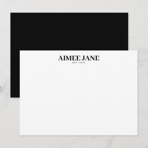 Carte De Correspondance Luxueux Boutique Minimaliste Noir et Blanc