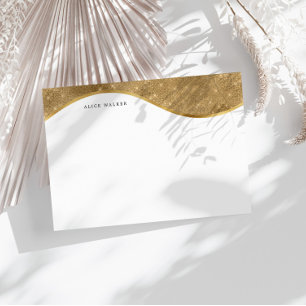 Carte De Correspondance Luxueux Faux Gold Sparkle Foil Monogramme