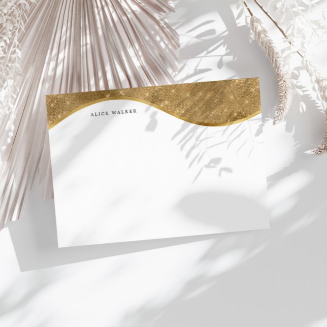 Carte De Correspondance Luxueux Faux Gold Sparkle Foil Monogramme (Créateur téléchargé)