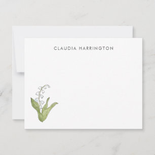 Carte De Correspondance Lys de la vallée Flore printanière illustrée à la 