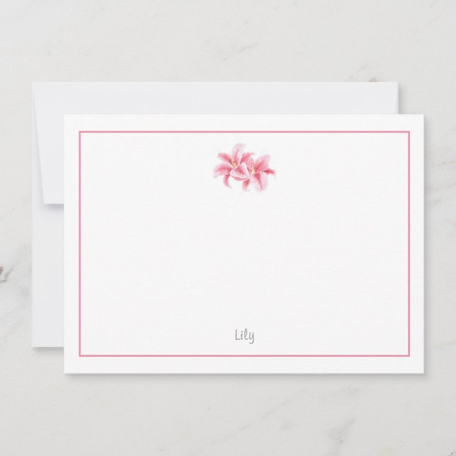 Carte De Correspondance Lys Stargazer Rose (Devant)