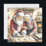 Carte De Correspondance M. et Mme Clause Jolie Noël<br><div class="desc">Cartes de Noël personnalisées et à l'ancienne. Doux vintage M. et Mme Santa Claus cuire des biscuits dans la cuisine. Un art mignon qui vous donne cette ambiance nostalgique de Noël.</div>