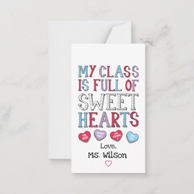 Carte De Correspondance Ma classe est pleine d'amoureux Saint-Valentin élè (Devant)