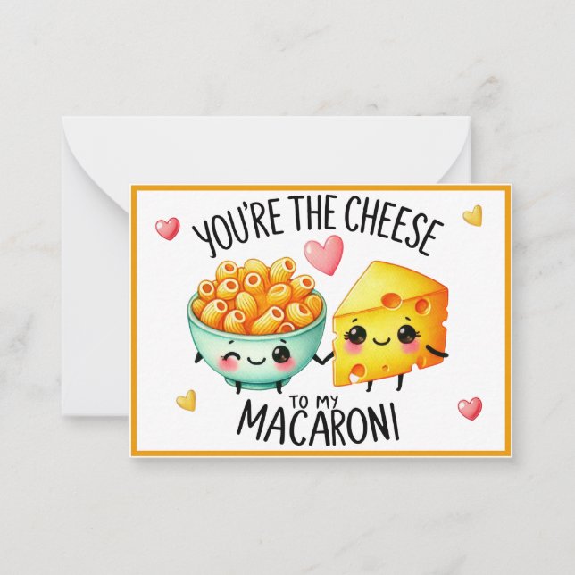 Carte De Correspondance Macaroni au fromage Kawaii mignon (Devant)