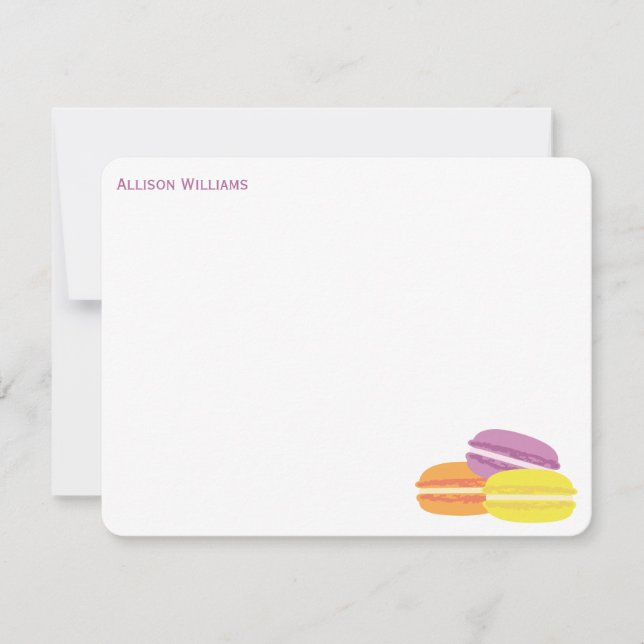Carte De Correspondance Macarons français mignon Merci Notes (Devant)