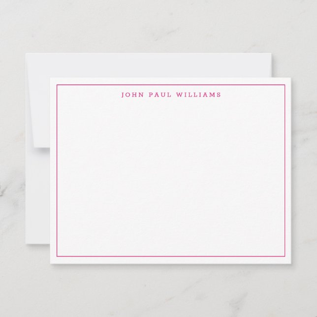 Carte De Correspondance Magenta Rose Girly Moderne Professionnel Mince Bor (Devant)