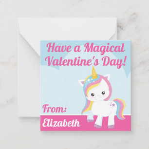 Carte De Correspondance Magical Unicorn Valentine's Classroom