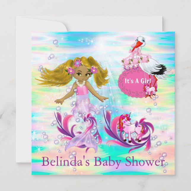 Carte De Correspondance Magique Rainbow Baby Mermaids (Devant)