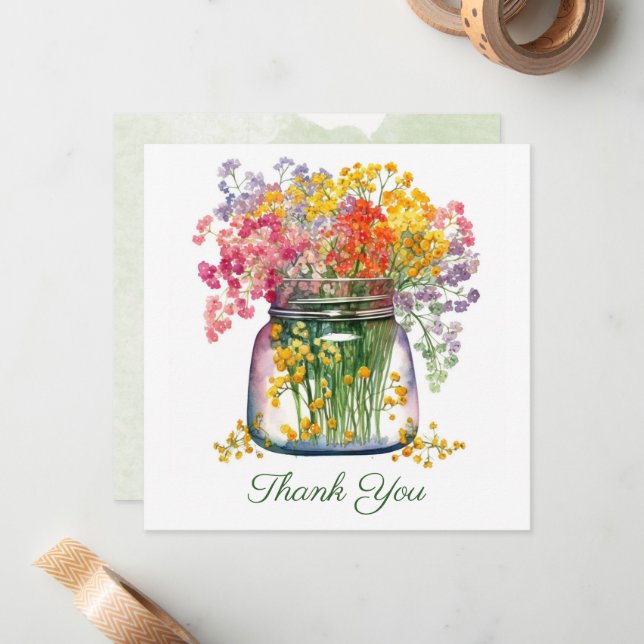 Carte De Correspondance Magnifique Bouquet de Fleurs (Devant/Arrière en situation)