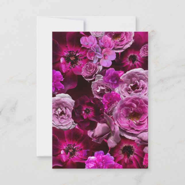 Carte De Correspondance Magnifique Collage de Rose Violette (Devant)