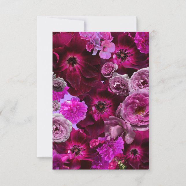 Carte De Correspondance Magnifique Collage de Rose Violette (Devant)