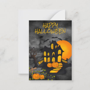 Carte De Correspondance Maison hantée effrayante Halloween en classe