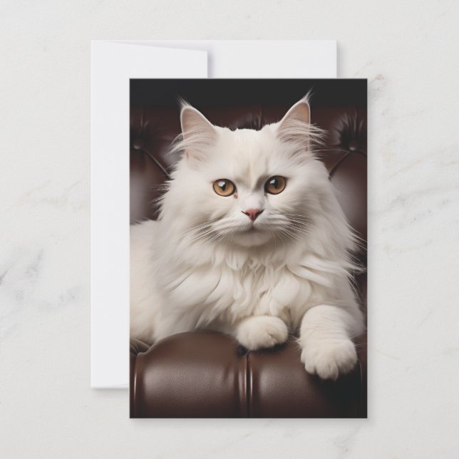 Carte De Correspondance Majestic white cat (Devant)