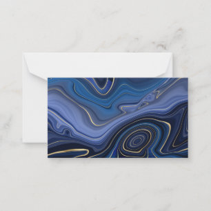 Carte De Correspondance Malachite Bleue Accents Dorés Luxe Chic Pierre Pré