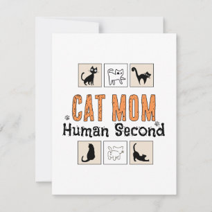Carte De Correspondance Maman Chat Humain Deuxième Identité Drôle